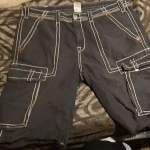 Gray True Religion cargo shirts